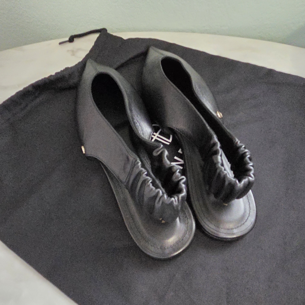 Anine Bing Hilda Slingback Black Leather Flats - Picture 7 of 12